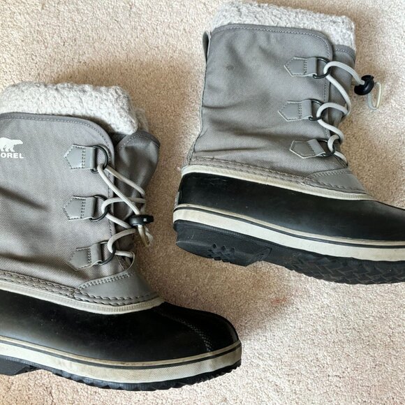 Sorel Caribou Women's Snow Boots Size 5 Waterproof Wool Lined Rubber Mid-Calf - Picture 9 of 11